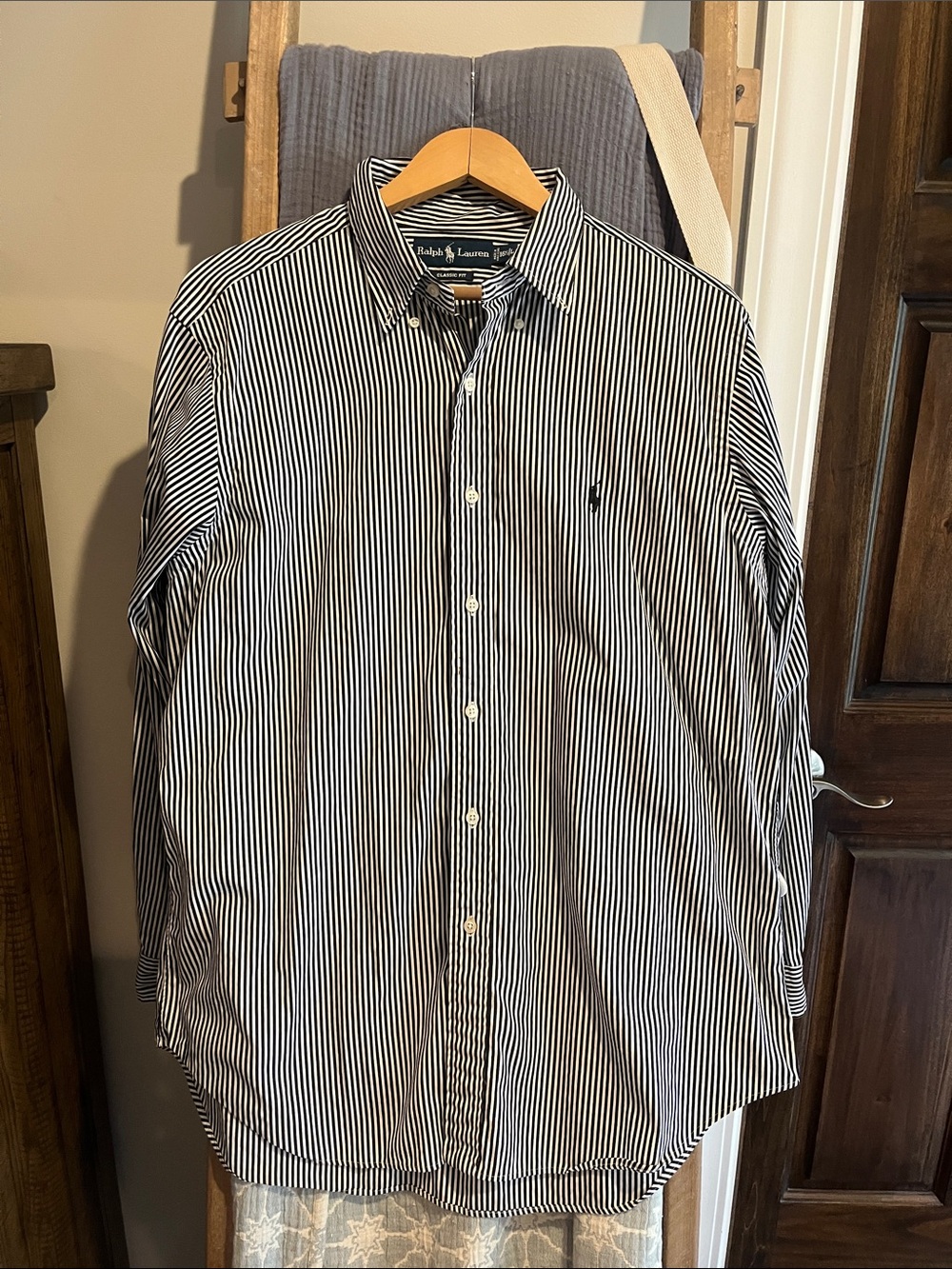 All cotton Ralph Lauren striped button down